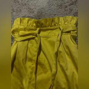 Yellow Tie Around Mini Skirt